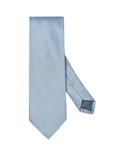 Eton Solid Silk Linen Tie Slips Lyseblå
