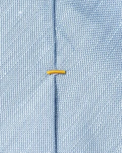 Eton Solid Silk Linen Tie Slips Lyseblå