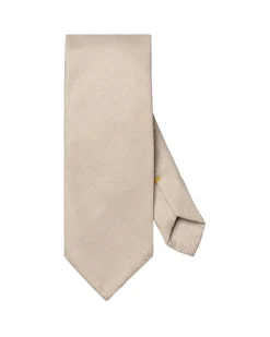 Eton Solid Wool Flannel Tie Slips Beige