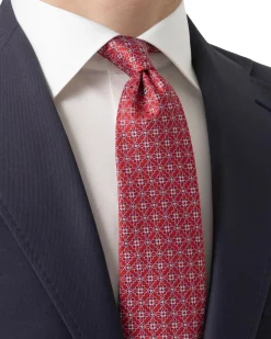 Eton Tie Slips Rødt Mønster