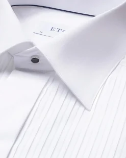 Eton White Plissé Tuxedo Shirt Skjorte Hvit
