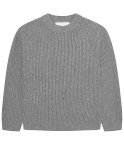 Garment Project Boxy Wool Knit Genser Lys Grå Melert