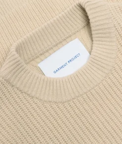 Garment Project Boxy Wool Knit Bone Genser Beige