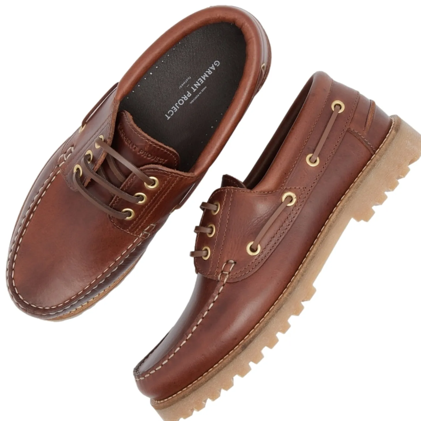 Garment Project Ollie Boat Shoe Brown Leather Sko Brun