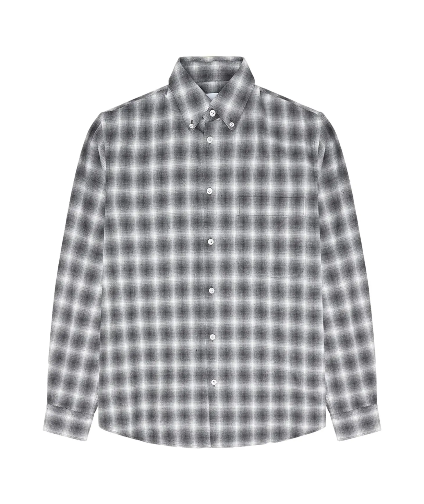 Garment Project Relaxed LS Button Down Shirt Skjorte Grå Mønster
