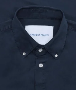 Garment Project Relaxed LS Button Down Shirt Skjorte Navy