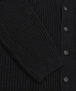 Garment Project Wool Knit Cardigan Genser Sort