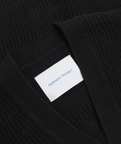 Garment Project Wool Knit Cardigan Genser Sort