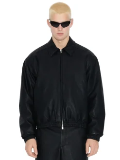 Holzweiler Claus Faux Leather Jacket Jakke Sort