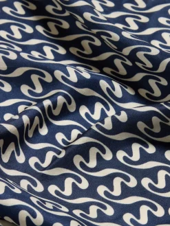 Holzweiler Fine Scarf Monogram Skjerf Hvit Og Mørkeblå