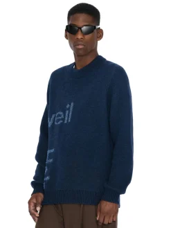 Holzweiler Haza Logo Crew Genser Mørk Blå Melert