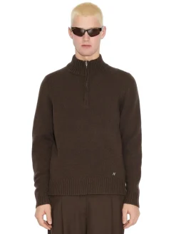 Holzweiler M. Wool Half Zip Genser Brun