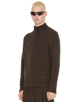 Holzweiler M. Wool Half Zip Genser Brun