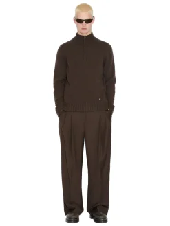 Holzweiler M. Wool Half Zip Genser Brun