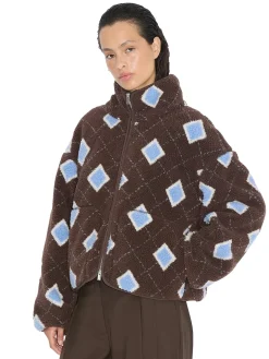 Holzweiler Rype Fleece Jacket Jakke Brun Mønster