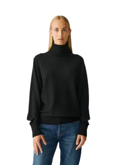 Julie Josephine Light Merino Classic Polo Genser Sort