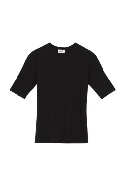 Julie Josephine Marianne Rib Tee T-shirt Sort