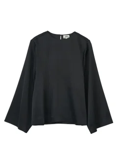 Julie Josephine Satin Bell Sleeve Blouse Skjorte Sort