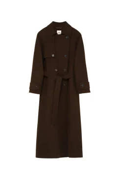 Julie Josephine Thale Wool Trenchcoat Jakke Mørkebrun