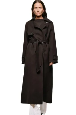 Julie Josephine Thale Wool Trenchcoat Jakke Mørkebrun