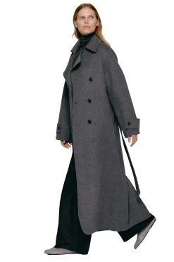 Julie Josephine Thale Wool Trenchcoat Jakke Mørkegrå
