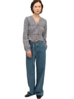 Once Untold Indiana String Blouse Skjorte Navy