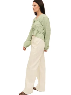 Once Untold Indiana String Blouse Skjorte Hvit Og Grønn