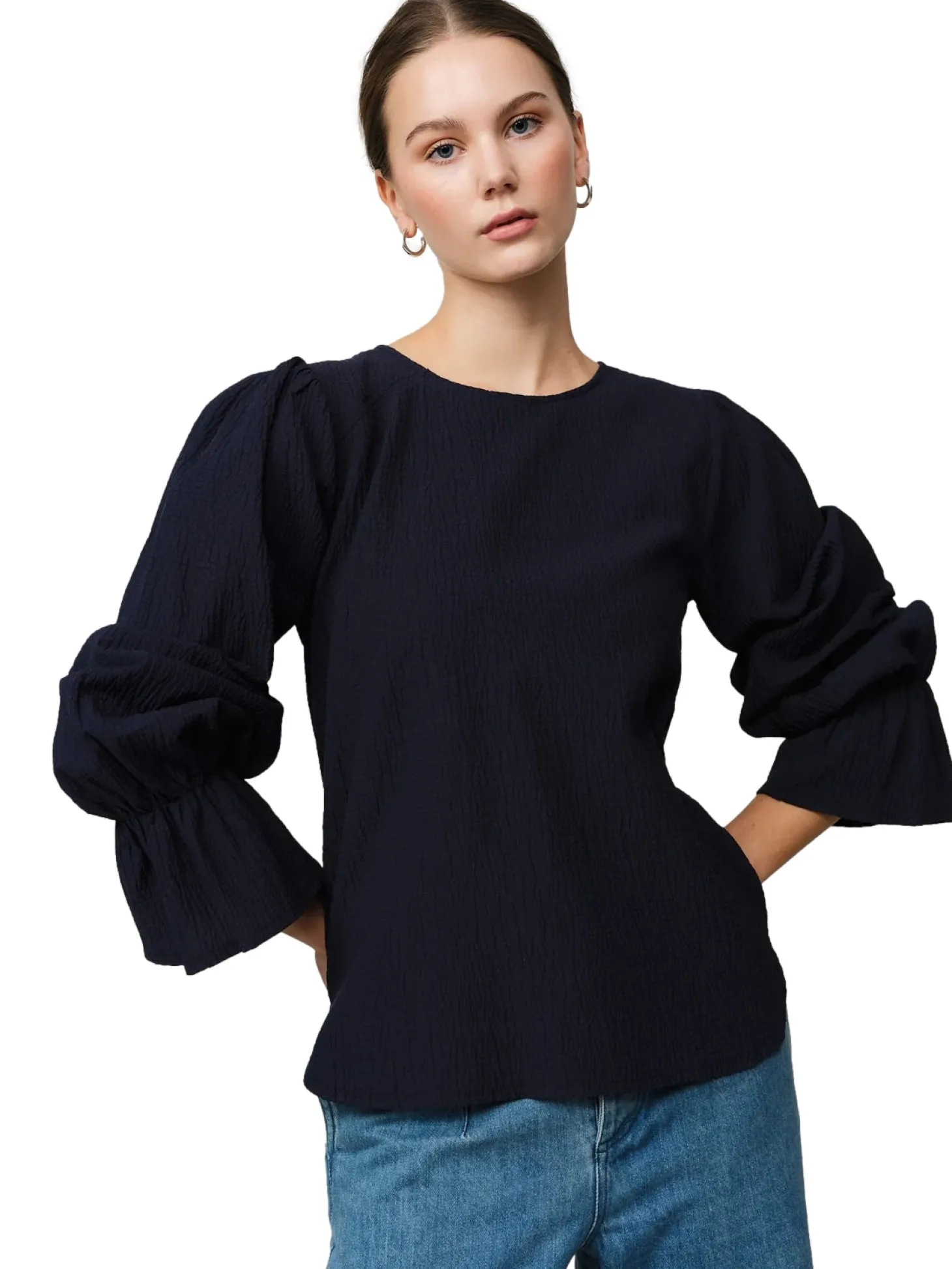 Once Untold Mercer Blouse Skjorte Marine
