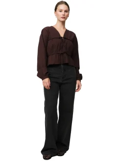 Once Untold Mercer String Blouse Skjorte Brun