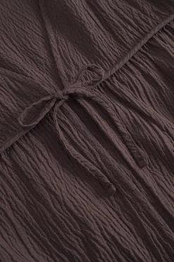 Once Untold Mercer String Blouse Skjorte Brun