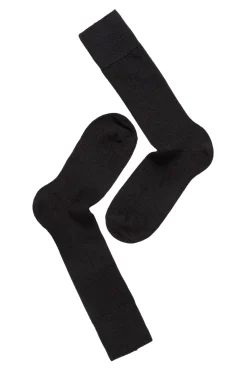 Panos Emporio 2 PK Calle Premium Mercerized Wool Rib Sokker Sort