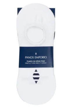 Panos Emporio Hans Erik Cotton No Show Liner 3pk Sokker Hvit
