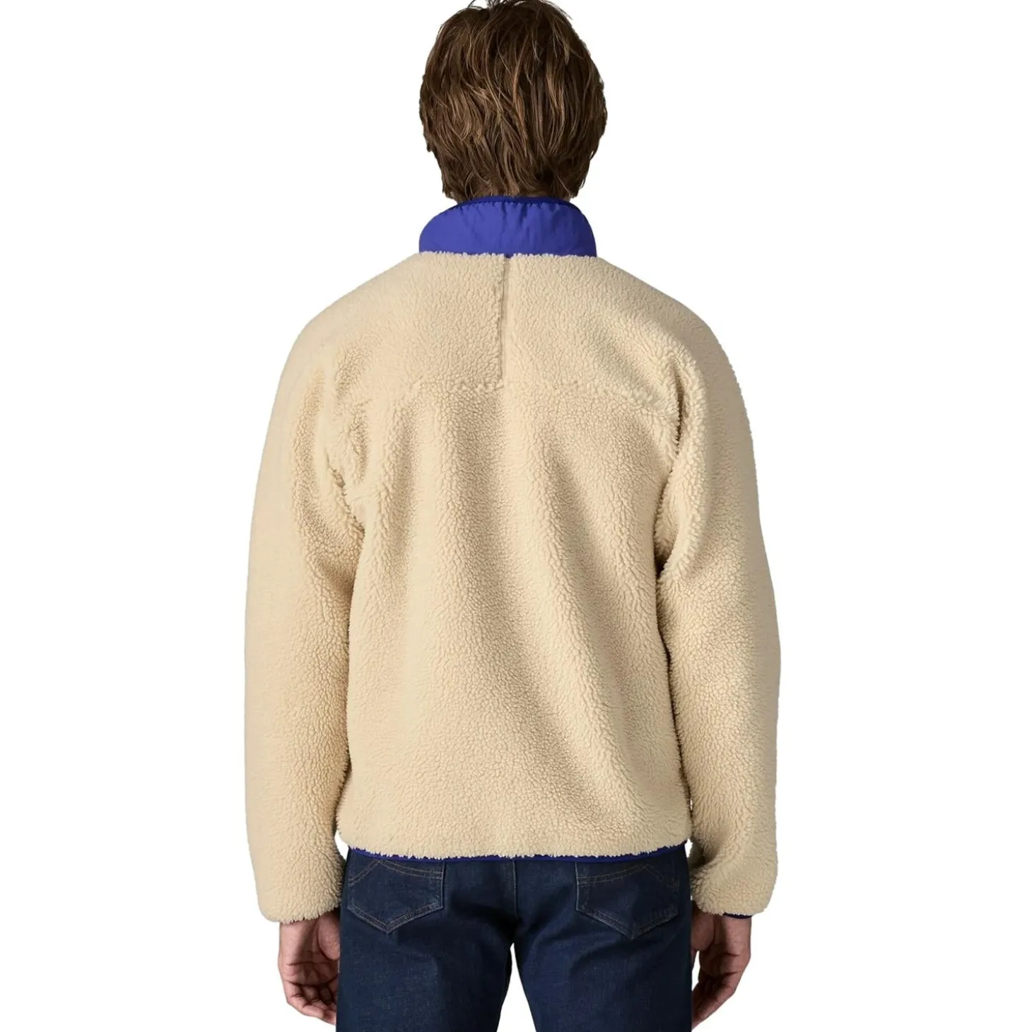 Patagonia M Classic Retro-X Jkt Jakke Beige Og Blå