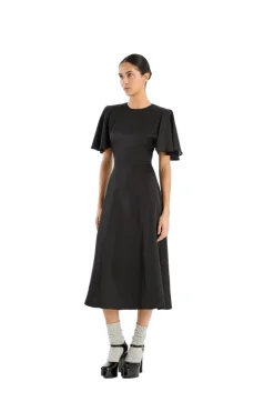 ROTATE Chiffon Midi Dress Kjole Sort