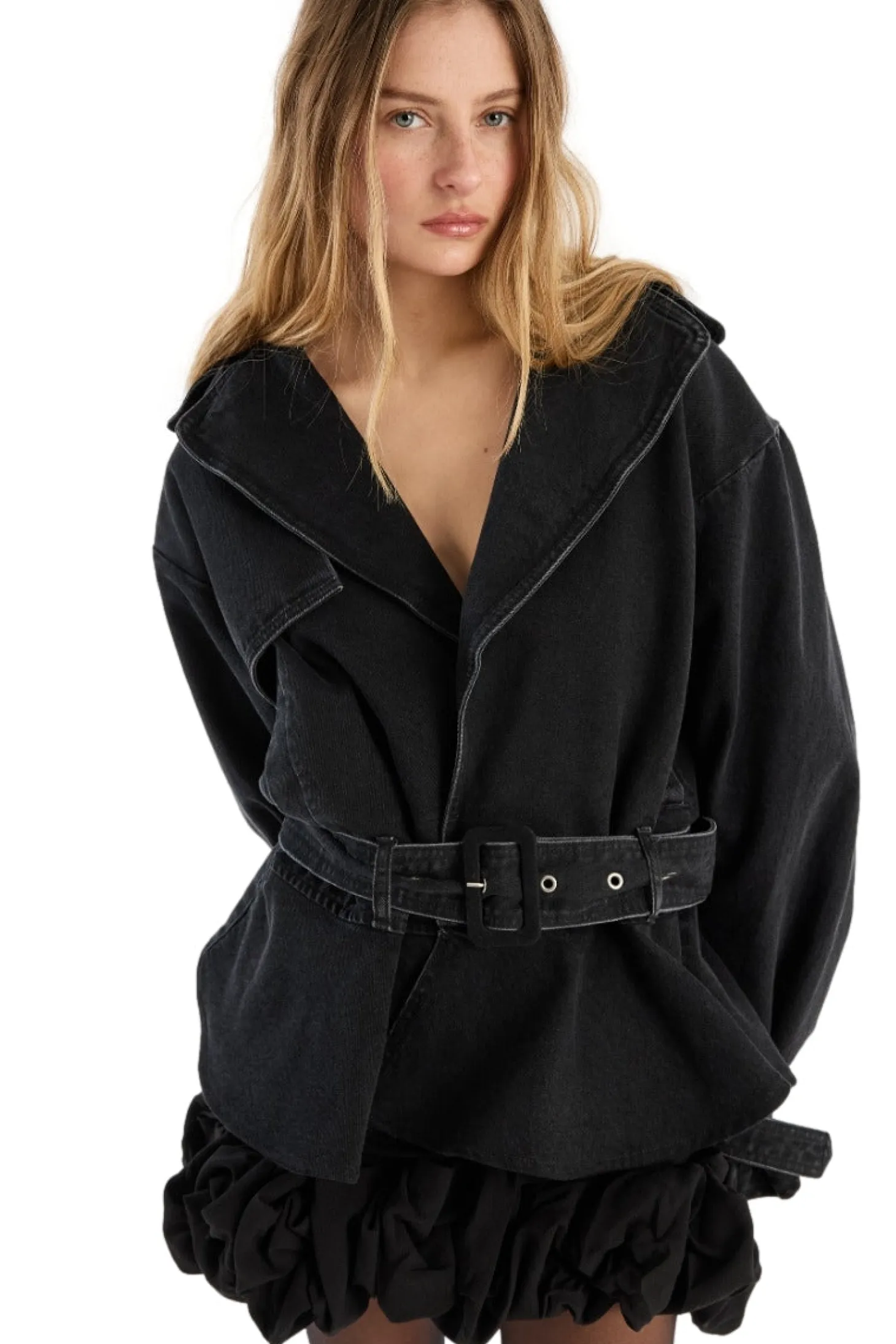 ROTATE Crepe Mini Skirt Skjørt Sort