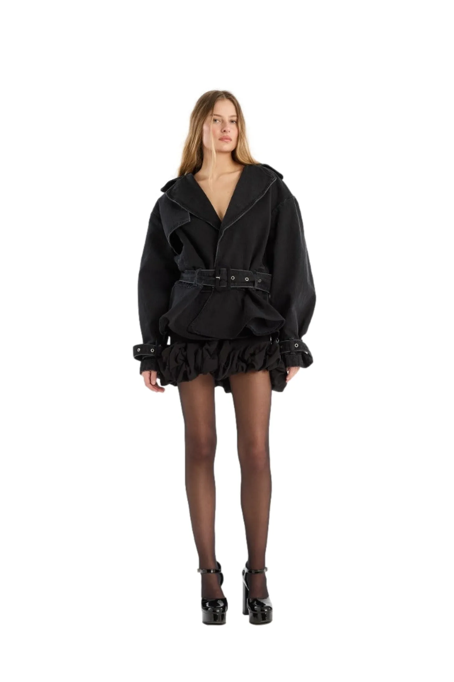 ROTATE Crepe Mini Skirt Skjørt Sort