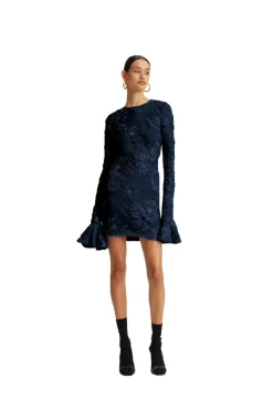 ROTATE 3D Mesh Mini Dress Kjole Mørkeblå