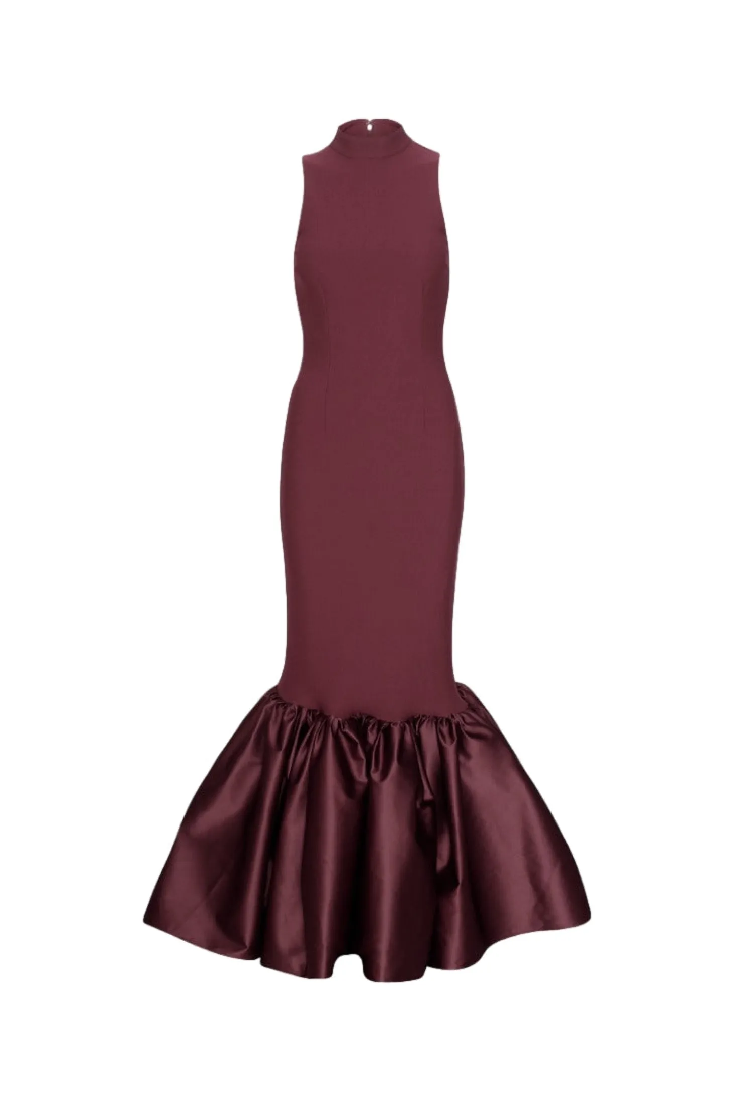 ROTATE Fitted Maxi Dress Kjole Burgunder