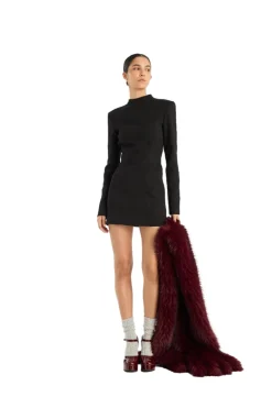 ROTATE Suiting LS Mini Dress Kjole Sort