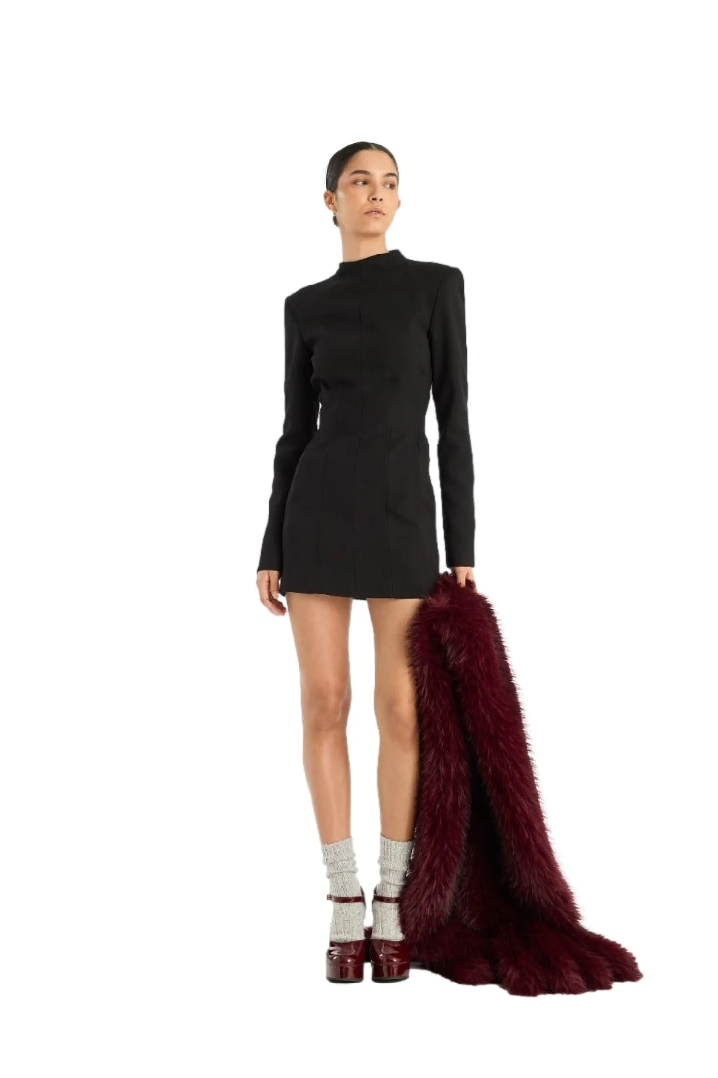 ROTATE Suiting LS Mini Dress Kjole Sort