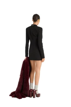 ROTATE Suiting LS Mini Dress Kjole Sort