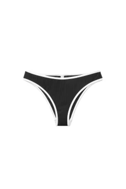 Seaquelle Ribbed Bikini Bottom Badetøy Sort Og Hvit