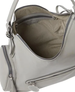 Stella McCartney Dartmoor Shoulder Bag Cracked Patent Veske Lysegrå
