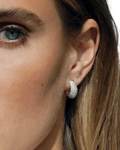 Tom Wood Ice Hoop Small Pave Øredobber Sølv