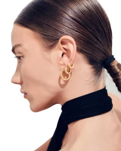 Tom Wood Nova Hoops Small Gold Øredobber Gull