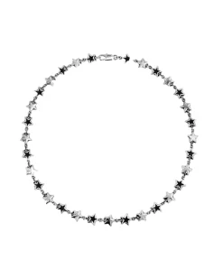 TwoJeys Black Enameled Stars Necklace Smykke Sølv / Sort