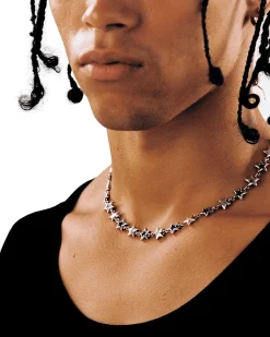 TwoJeys Black Enameled Stars Necklace Smykke Sølv / Sort