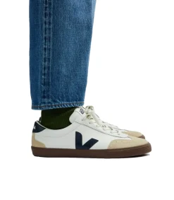 Veja Volley White Nautico Bark Sko Hvit Og Mørkeblå