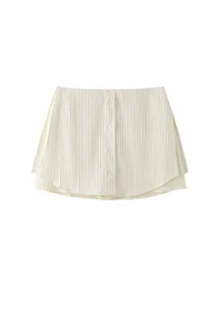 Viktoria Chan Sora Striped Skirt Skjørt Off-White